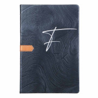 Бизнес - блокнот &quot;МЬЮЗ&quot; А5, 192 стр., твердая обл., фактурная иск.кожа, тиснение, темно-серый