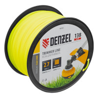 Леска для триммера квадрат, 2,7м х 138м, на DIN катушке FLEX CORD Denzel