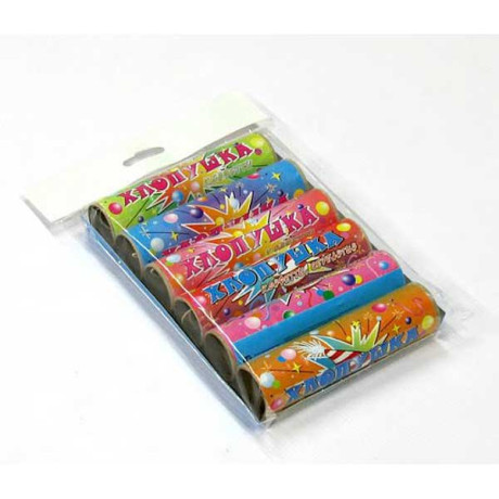 Хлопушка 100мм НАБОР 3конфетти+3серпантин(84)