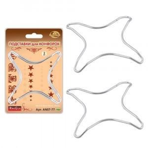 Подставки д/конфорок "Ретро", набор 2шт/уп,цена за уп(кратность 6шт!!!),сталь/хром AN57-77 Мультидом