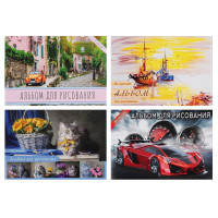 Альбом для рисования ClipStudio A4 20л., офсет 90 г/м2, обложка картон, скрепка, 4 дизайна