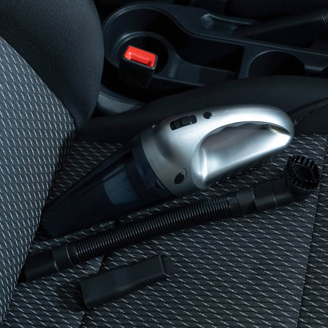 ЕРМАК Пылесос автомобильный 150Вт, 3 насадки, 3800Pa, серый