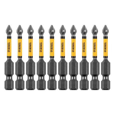 Бита IMPACT, PH1x50 мм, лазерная обработка шлица, сталь S2, 10 шт., Е 6,3 Denzel