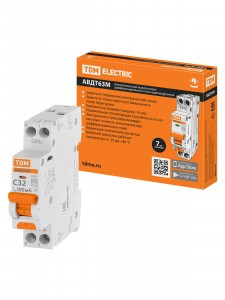 TDM АВДТ 63М 2P(1P+N) C32 100мА 4,5кА тип АС SQ0202-0068