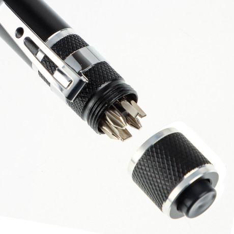 ЕРМАК Фонарь-мультиинструмент, с клипсой для крепления, 6 отверток, 4xLR41, 12,8х1,6см