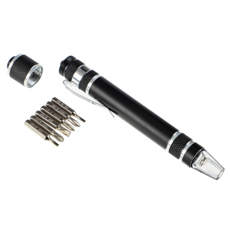 ЕРМАК Фонарь-мультиинструмент, с клипсой для крепления, 6 отверток, 4xLR41, 12,8х1,6см