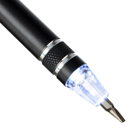 ЕРМАК Фонарь-мультиинструмент, с клипсой для крепления, 6 отверток, 4xLR41, 12,8х1,6см