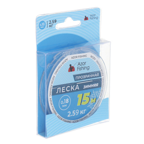 AZOR FISHING Леска зимняя, 30м, 0,18мм, 2,59 кг, прозрачная
