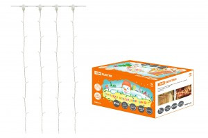 _СНЯТО TDM Гирлянда-занавес ул. SQ0361-0016 169LED белый, 2,5х1,5м/13нит., прозр. провод, IP44