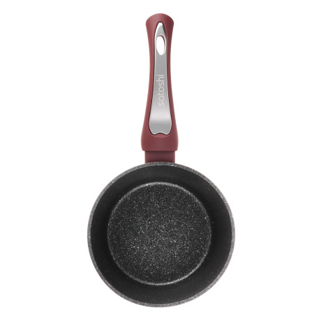 SATOSHI Ла Мери Ковш литой 1,3л, d16х8,5см, с крышкой, антипригарное покрытие мрамор, индукция