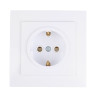 FORZA Розетка скрытой установки с зазем. контактом RS 16-133-Б, 250В, 16А, IP20, 85x85x46 мм, белая