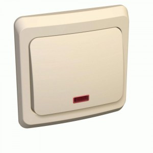 Systeme Electric Этюд выкл. СУ 1 кл. крем. (пл.осн., инд.) BC10-005k (20!)