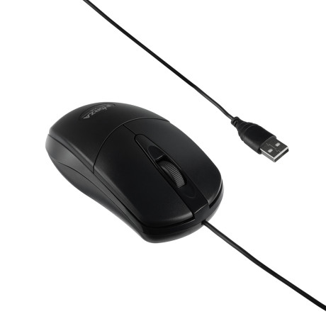 FORZA Компьютерная мышь проводная Silent, 1000DPI, бесшумный клик, длина провода 160см, чёрный