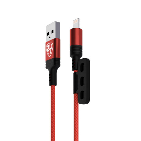 BY Кабель для зарядки Магнитный 3 в 1, iP/Micro USB/Type-C, 1м, 2.1А, красный