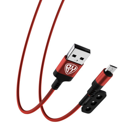 BY Кабель для зарядки Магнитный 3 в 1, iP/Micro USB/Type-C, 1м, 2.1А, красный