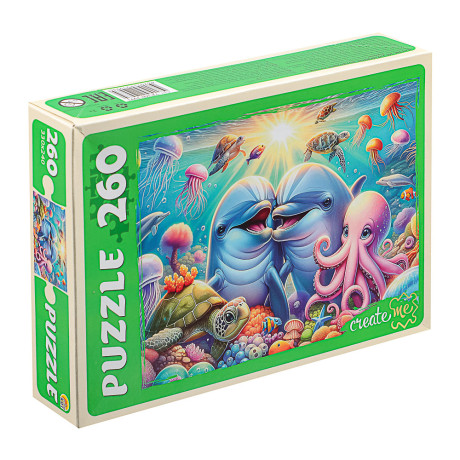 ПАЗЛЫ 260 элементов, 27,3х37,4x27,3см, 6 дизайнов