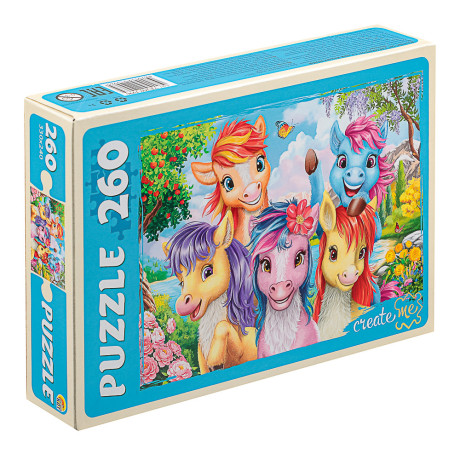 ПАЗЛЫ 260 элементов, 27,3х37,4x27,3см, 6 дизайнов