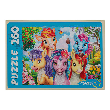 ПАЗЛЫ 260 элементов, 27,3х37,4x27,3см, 6 дизайнов