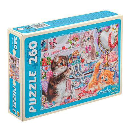 ПАЗЛЫ 260 элементов, 27,3х37,4x27,3см, 6 дизайнов