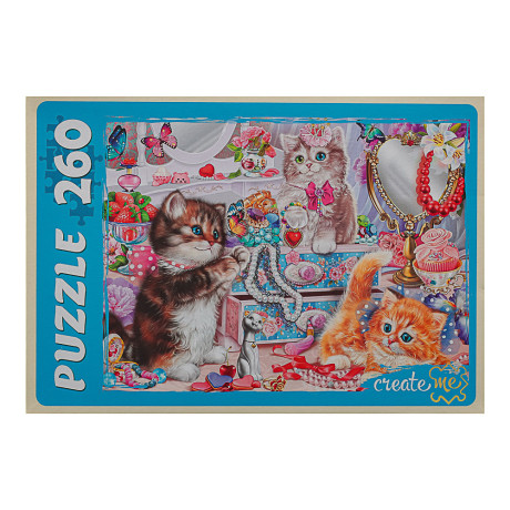 ПАЗЛЫ 260 элементов, 27,3х37,4x27,3см, 6 дизайнов