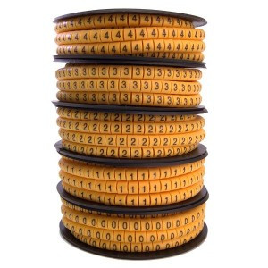 STEKKER Маркер кабельный "3" для провода сеч.4мм , желтый (500шт в упак) CBMR40-3 39113