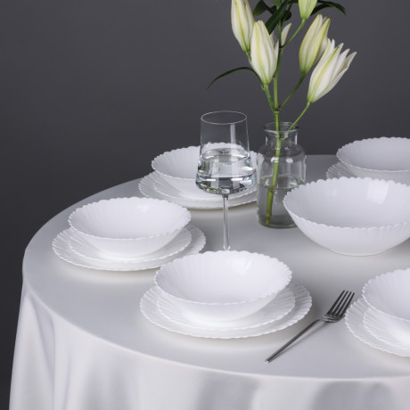 MILLIMI Бьянко Плюс Набор столовой посуды 19 пр., опаловое стекло