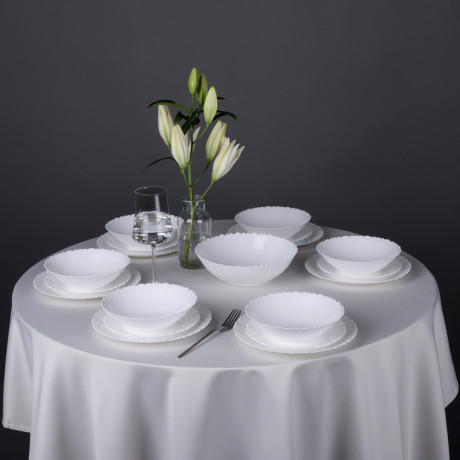 MILLIMI Бьянко Плюс Набор столовой посуды 19 пр., опаловое стекло