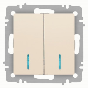 ЭРА Intro Accent мех. выкл. СУ 2 кл. (инд.) 10А 250В, слоновая кость 6-105-02