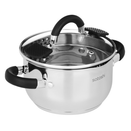 SATOSHI Арбон Кастрюля 16х9,5см, 1,8л, со стекл. крышкой, индукция