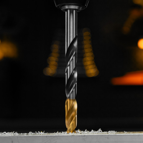 Сверло спиральное по металлу 12 x 151мм, Р6М5, Golden Tip, многогранная заточка Denzel