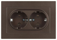 ЭРА Intro Accent мех. роз. СУ 2 мест. (земля), 16А 250В, бронза 6-205-08