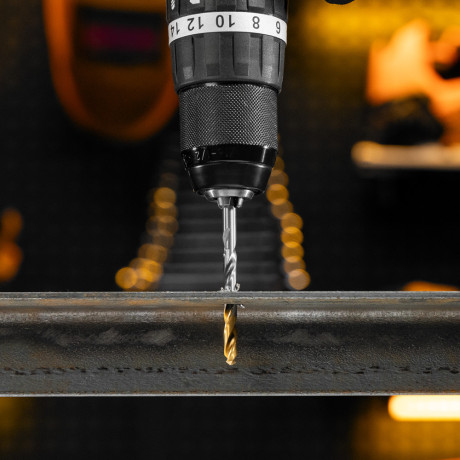 Набор сверл по металлу, 2-8мм, Р6М5-TiN, Golden Tip, 6 шт Denzel