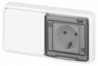 ЭРА Эксперт блок СУ (роз. 1 мест. 16A + 1 кл. выкл. 10А) белый (земля, крышка) IP55 11-7521-01 63261