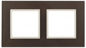 ЭРА 14 Elegance рамка СУ 2 мест.стекло, мокко+сл.к 14-5102-31 5374