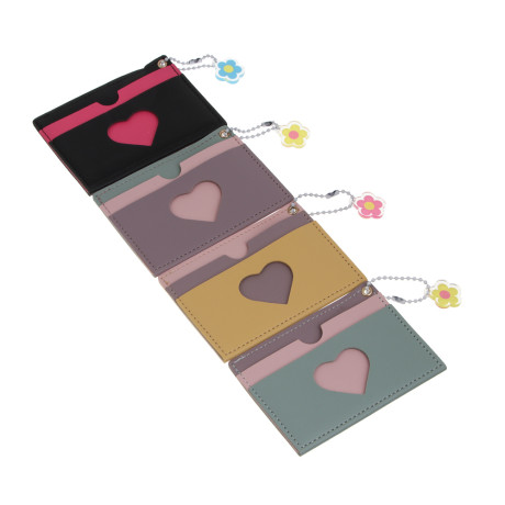 Кардхолдер с окном 3 отделения тм ЮL Sweet Heart, ПВХ, 10,5х7,5см, 4 цвета, С394-1Н