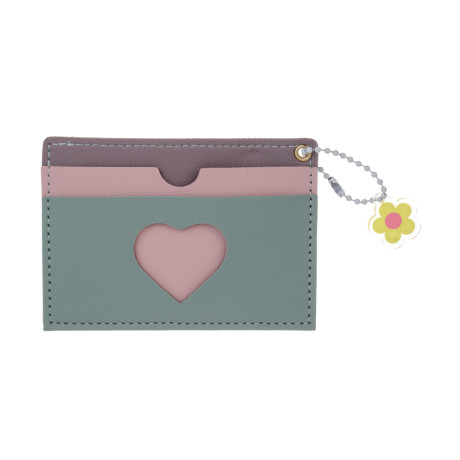 Кардхолдер с окном 3 отделения тм ЮL Sweet Heart, ПВХ, 10,5х7,5см, 4 цвета, С394-1Н
