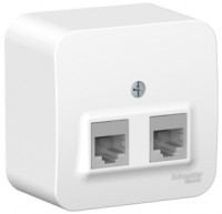 Systeme Electric BLANCA роз. комп. ОУ 2 мест. бел.(пл.осн., RJ45, кат.5E, изол.пл.) BLNIA045451(12!)