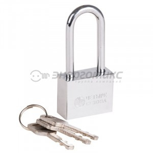 Замок навесной серия «Сталь» 40 мм длинная дужка ЧЕТЫРЕ СЕЗОНА, 79-0044