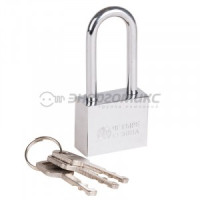 Замок навесной серия «Сталь» 40 мм длинная дужка ЧЕТЫРЕ СЕЗОНА, 79-0044