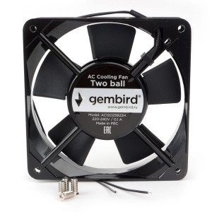 Вентилятор Gembird AC12025S22H, 120x120x25, AC, 220, втулка, 2 pin, провод 30 см, 18925