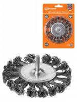 TDM Рубин щетка для дрели плоская, 100мм, плетеные пучки стальной проволоки d=0,5 мм SQ1096-0204