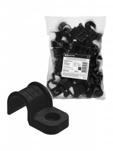 TDM скоба крепежная д/трубы 20 мм односторон д/прям монтажа (уп 50 шт, цена за шт) черн SQ0405-6112