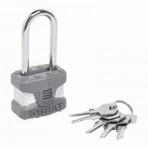 Замок навесной БУЛАТ ВС 0140-01 ПЛ стальной 5кл. d=6мм (48,6)