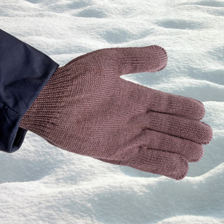 Перчатки трикотажные, акрил, коричневый, оверлок Сибртех