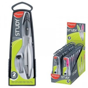 Циркуль MAPED (Франция) "Study", 120мм, металл., грифель 2мм, ассорти, пенал с европодвесом,  210361