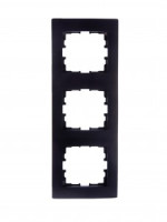 Lezard KARINA рамка 3 мест. (верт.) б/вст чёрн. бархат (ABS) 707-4200-153