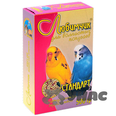 ЛЮБИМЧИК Корм (зерносмесь) для волнистых попугаев 500 г Стандарт Здоровье и активность 0078 х18