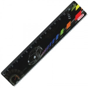 Линейка пластик. 15 см, ПИФАГОР "Авто", цветная печать, с волнистым краем, европодвес, 210634