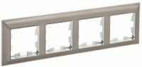 IEK BRITE Рамка СУ 4 мест. РУ-4-Бр пластик хром/никель BR-M42-12-4-K23
