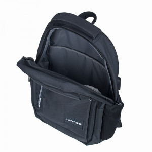 Рюкзак универсальный 43,5x31x13см, 2 отд., 3 карм., сетчатая спинка, ручка, USB, ПЭ под ткань, черн.